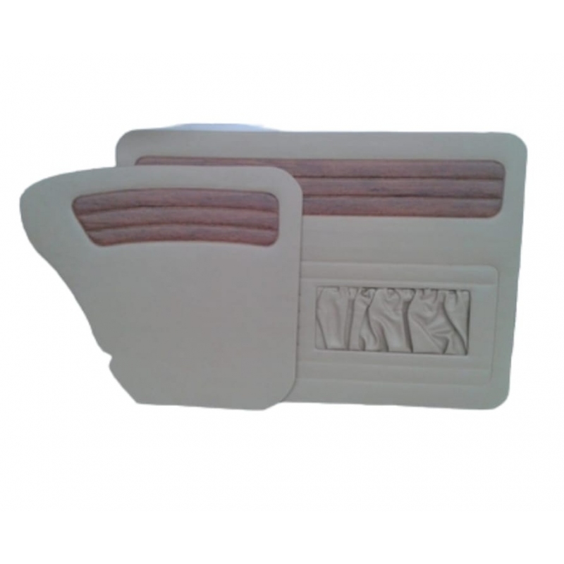 FORRAÇÃO PORTA FUSCA ATÉ 76 C/BOLSA BEGE COM JACARANDÁ JOGO