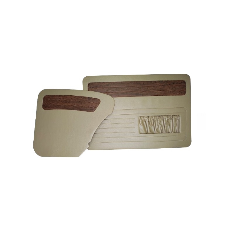 FORRAÇÃO PORTA FUSCA ATÉ 76 C/BOLSA BEGE COM JACARANDÁ JOGO