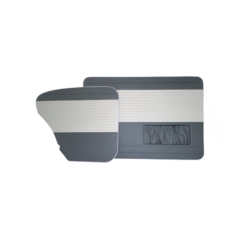 FORRAÇÃO PORTA FUSCA ATÉ 76 COM BOLSA CINZA E BRANCO JOGO