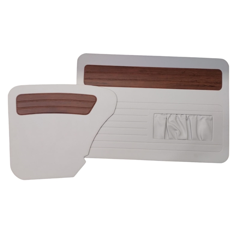 FORRAÇÃO PORTA FUSCA ATÉ 76 C/BOLSA BRANCO/JACARANDÁ JOGO