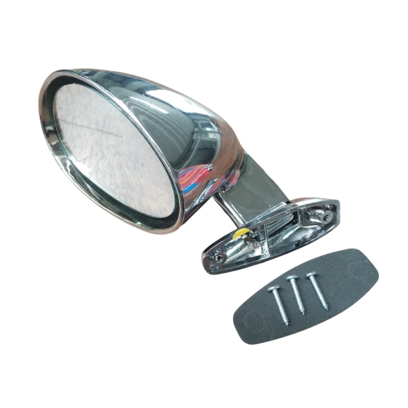 RETROVISOR F1 CROMADO ESQUERDO (PLÁSTICO)