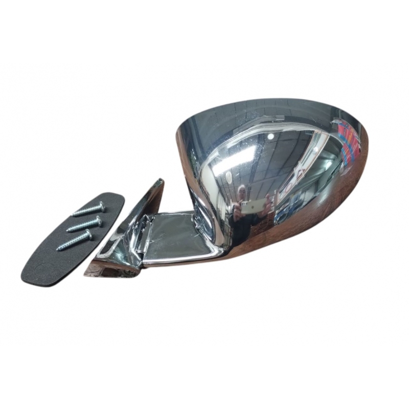 RETROVISOR F1 CROMADO ESQUERDO (PLÁSTICO)