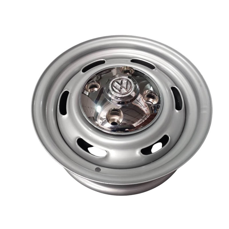 CALOTA FUSCA /BRASILIA MOD. ALFA 4 FUROS PLÁSTICA LOGO VW