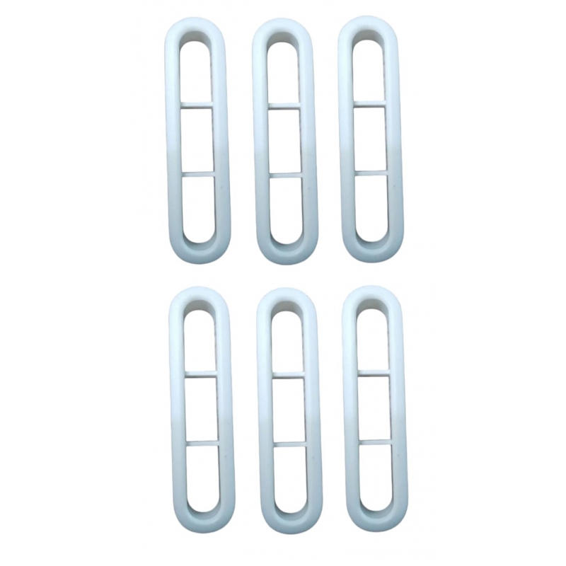 MOLDURA SAIDA AR VIDRO TRASEIRO PLÁSTICO BRANCO (KIT)